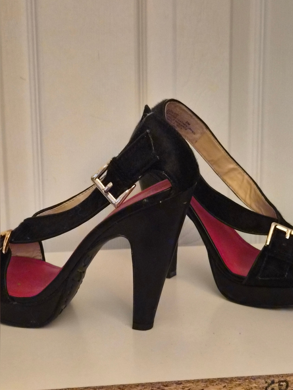 Black Platform High Heel Sandals - Women
